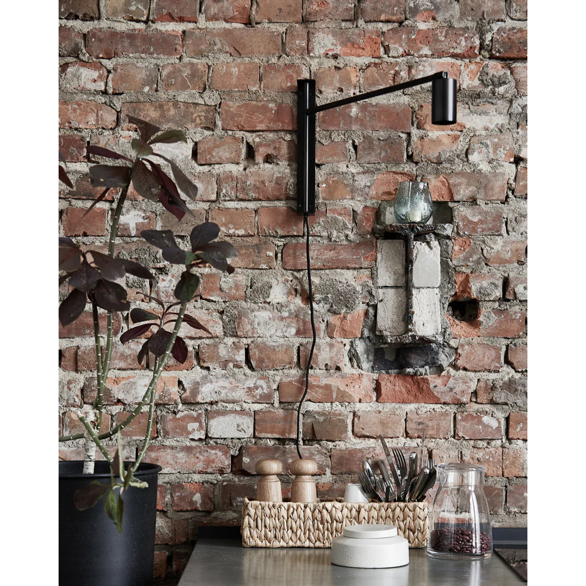 Wall lamp, Norm, Black antique