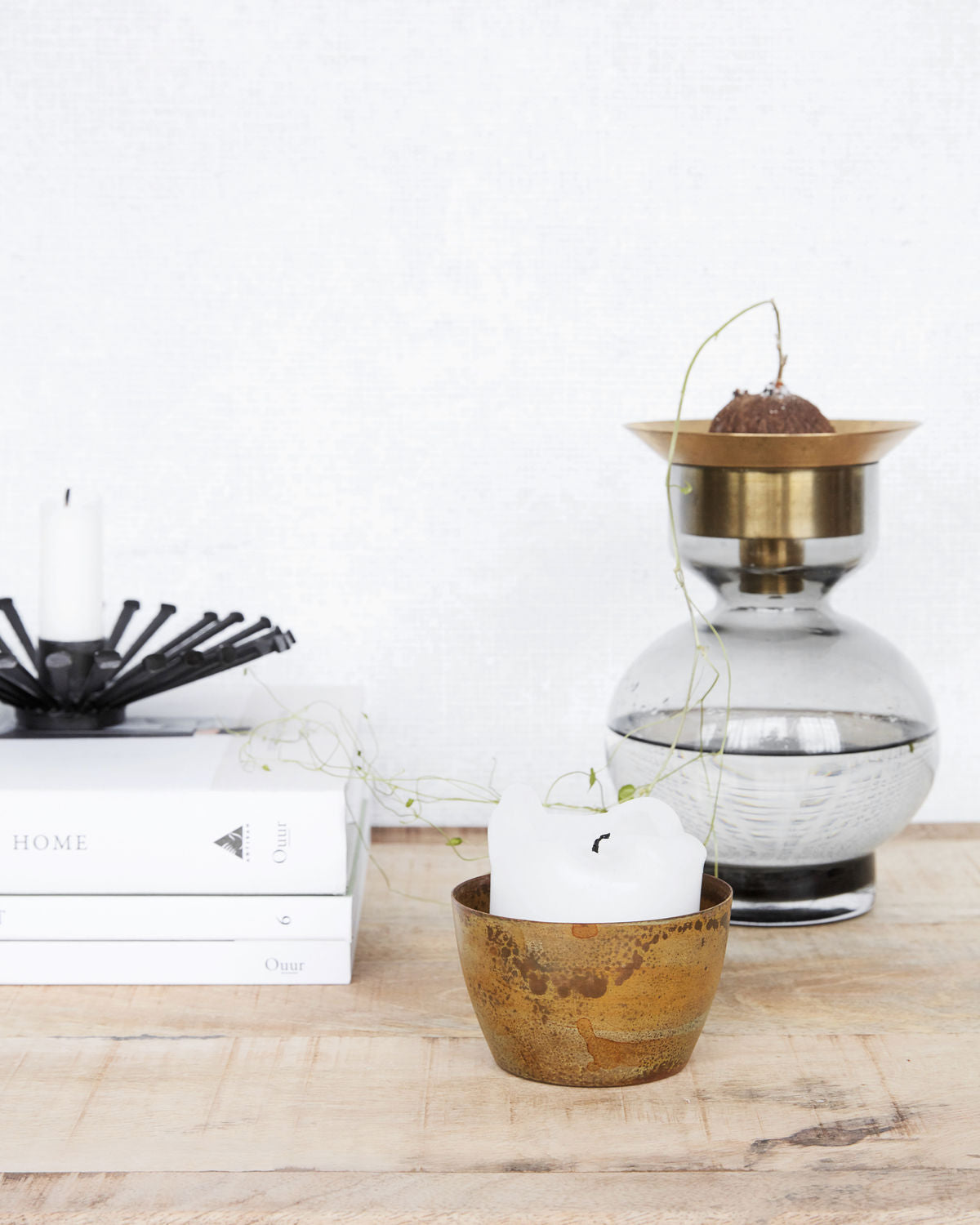 Tealight holder, Etnik, Mustard