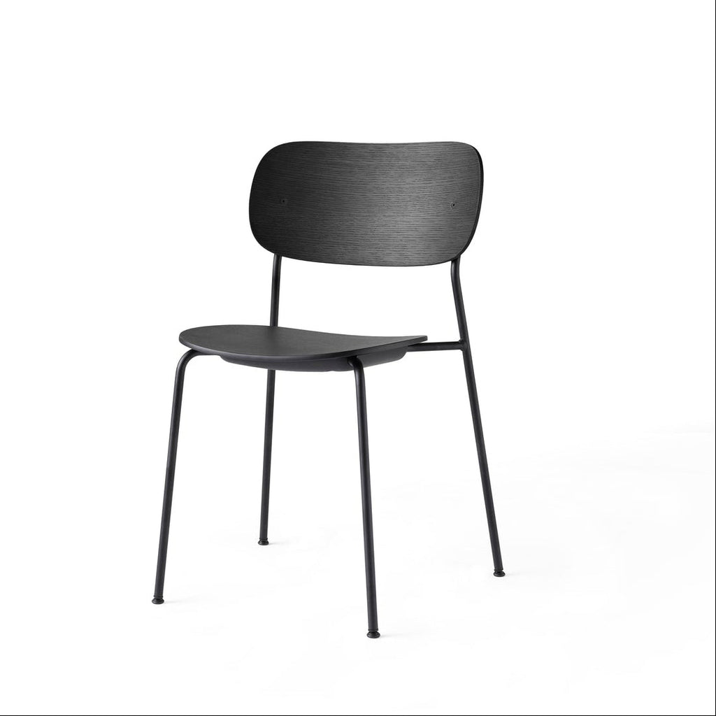 Co Dining Chair, Black steel, Veneer