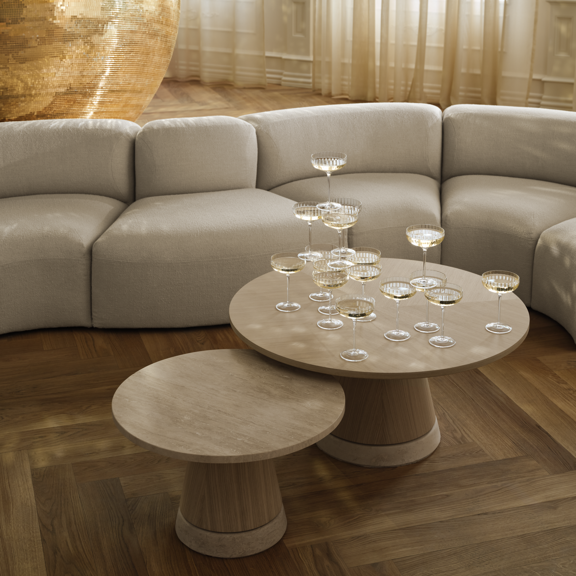 Piro Coffee Table - veneer top Ø60 cm
