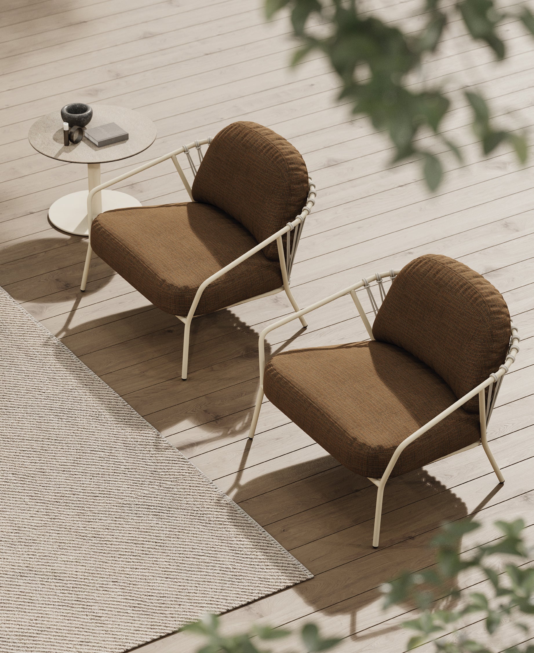 BAGA / Garden Armchair w. Upholstered Backrest