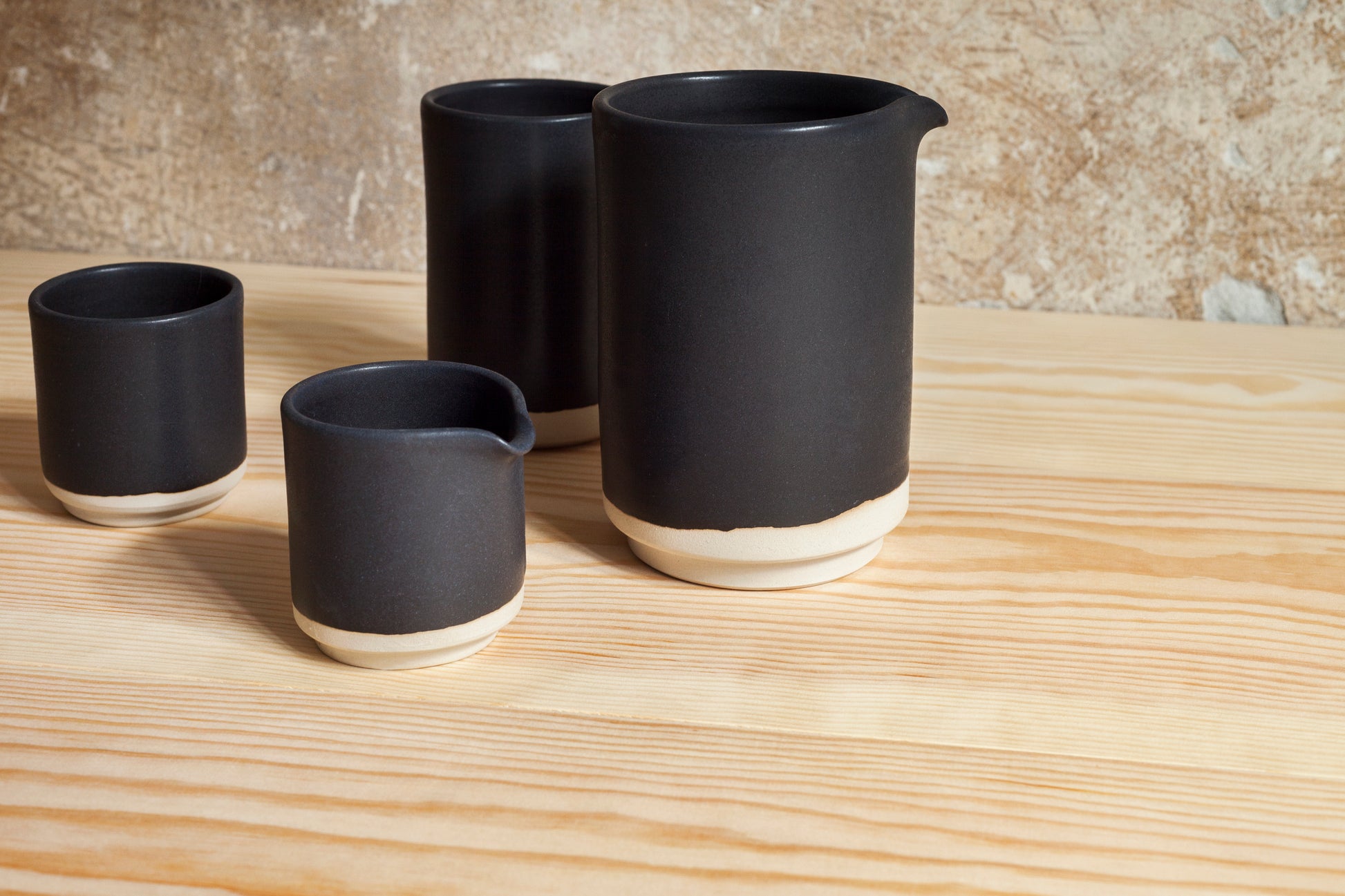 OTTO CERAMIC CUP SET OF TWO | BLACK, WHITE OR NATURAL.