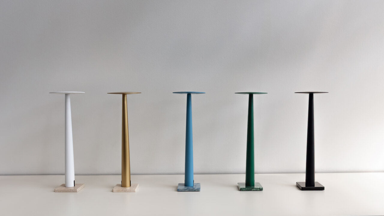 PORTOFINO TABLE LAMP, Matt Black, Marble Base