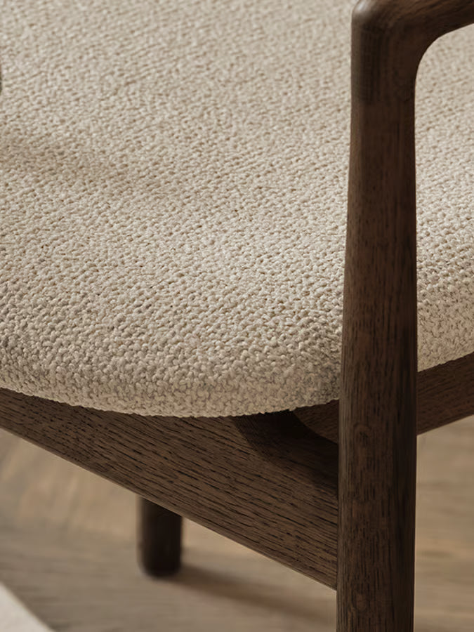 Calma Dining Chair / Monza, Green - Dark oiled oak