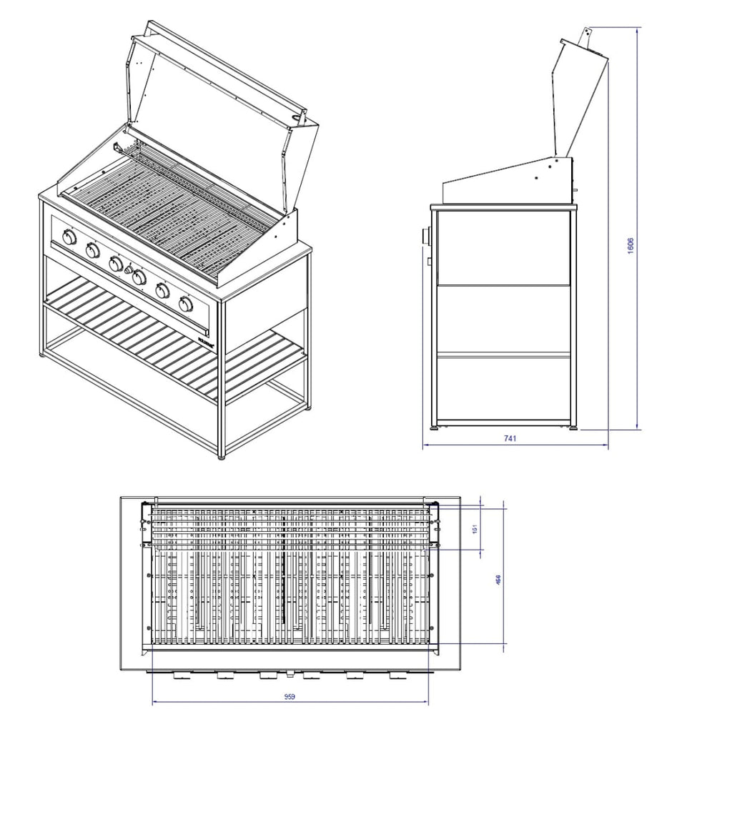 Free-standing Gas grill