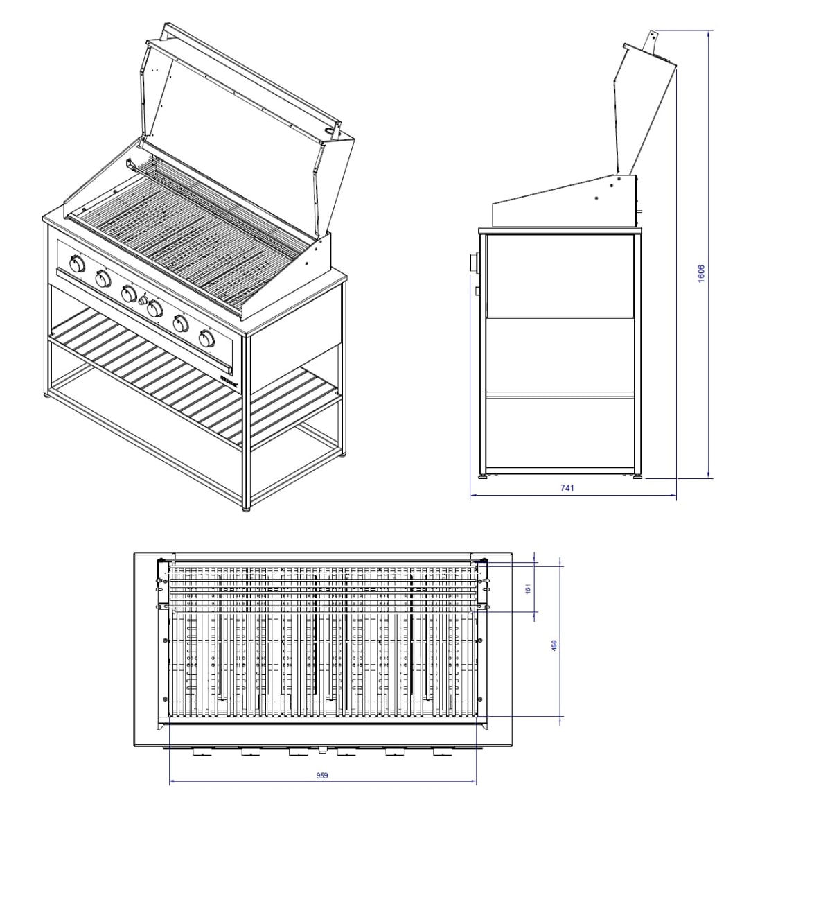 Free-standing Gas grill