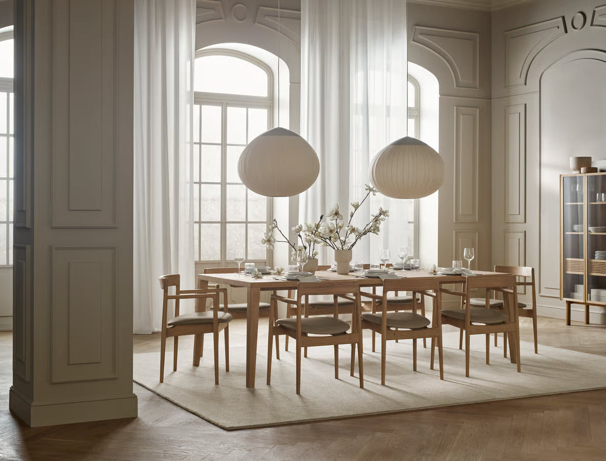 Calma Dining Chair / Monza, Green - Dark oiled oak