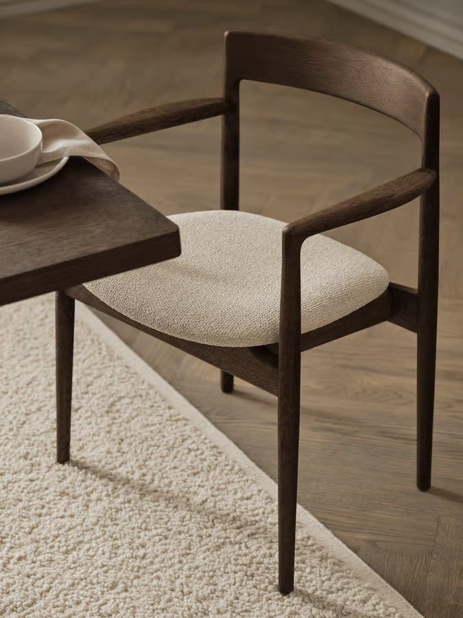 Calma Dining Chair / Monza, Green - Dark oiled oak