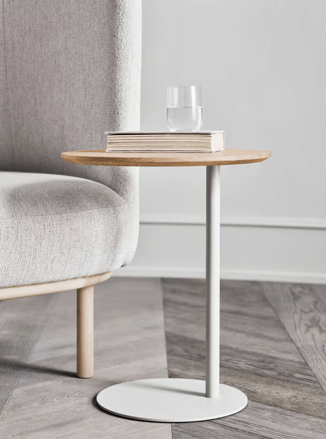 Pillar Side Table / White pigmented oiled oak, Solid