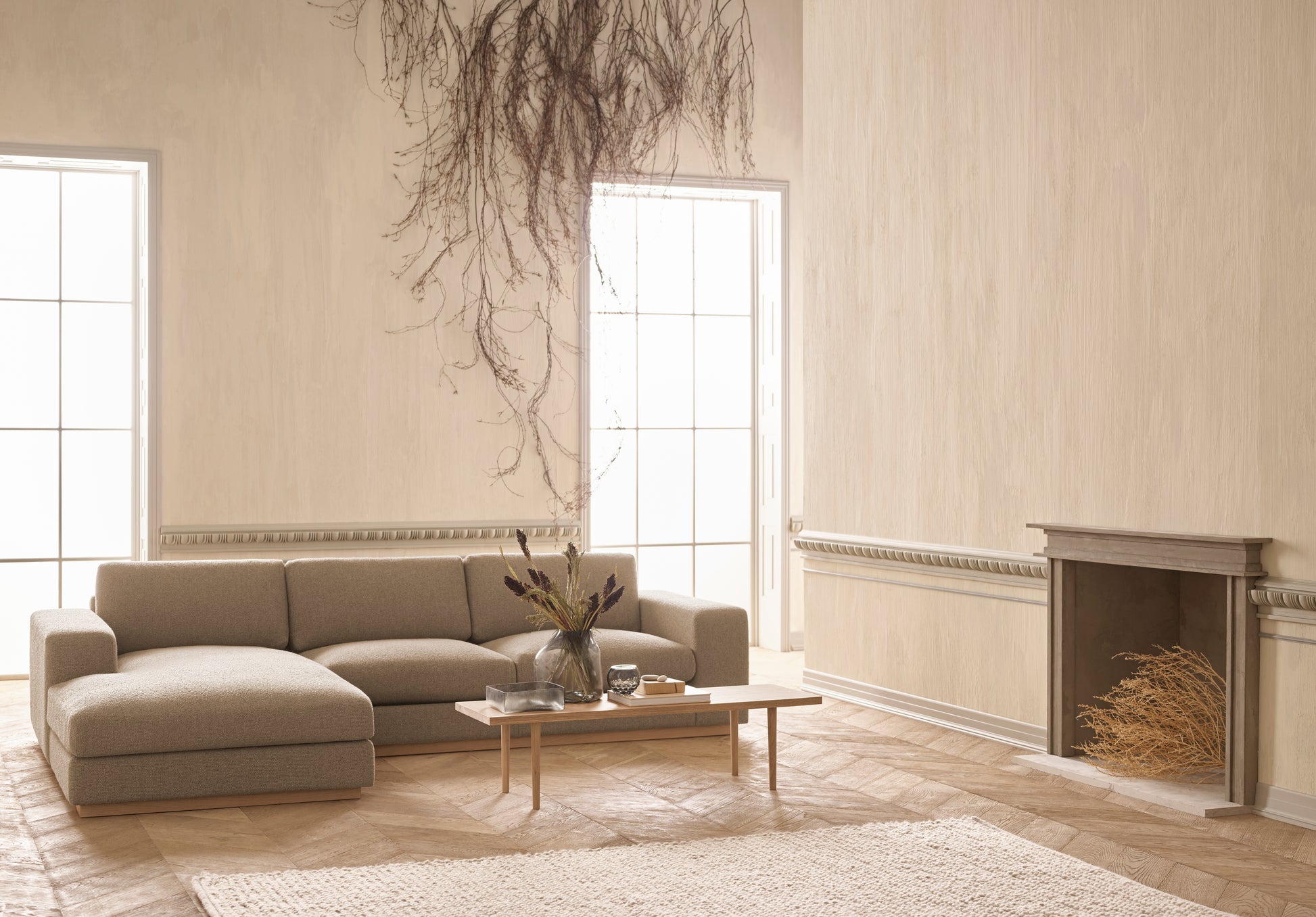Sepia - 3 seater sofa / with chaise longue right
