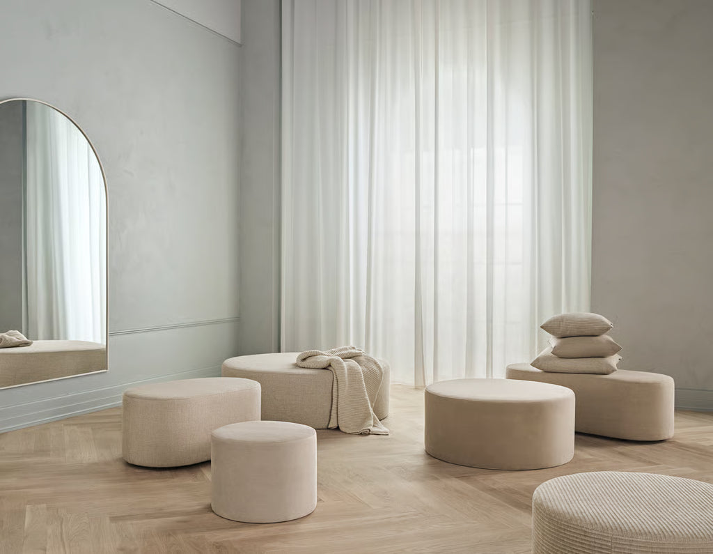 Zyl Pouf Ø50 cm / Linea - Velvet & corduroy, Rosa