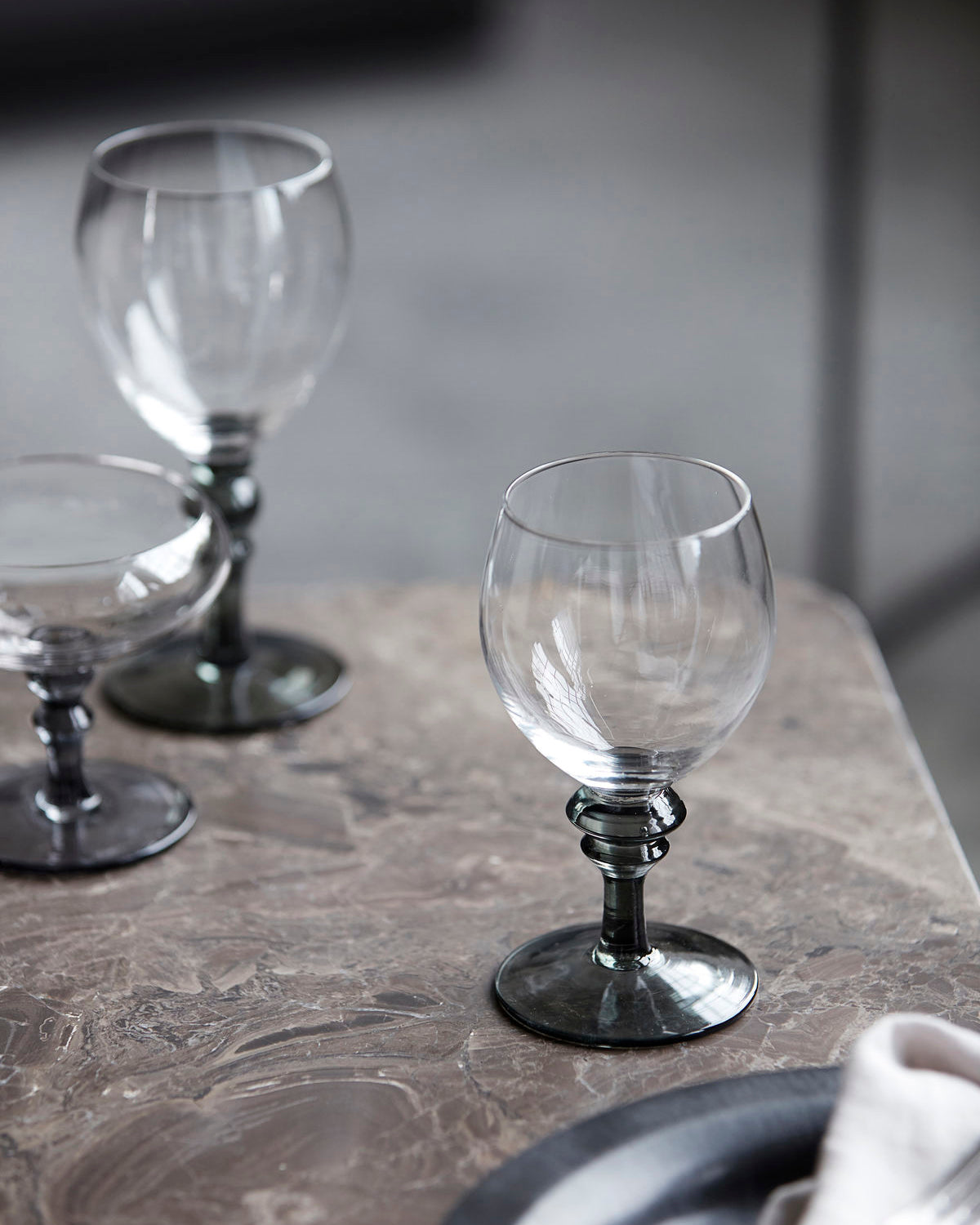 Wine Glass, Meyer, Clear/Grey House Doctor