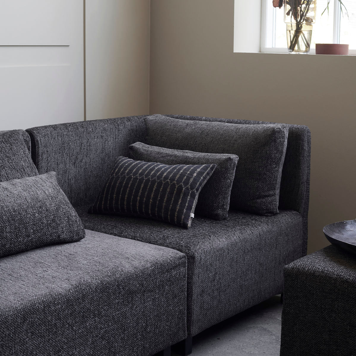 Sofa, Corner section, Camphor, Dark brown House Doctor