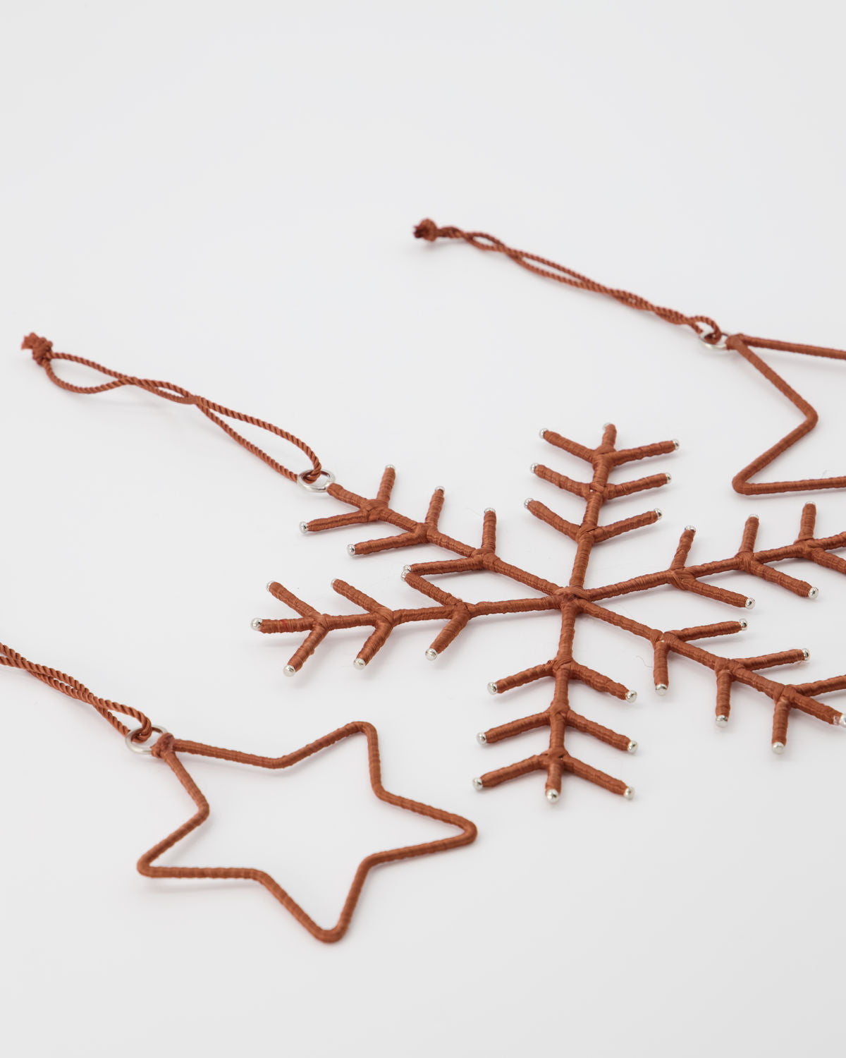 Ornaments, Snowflakes & Stars, Brown (6 units) House Doctor